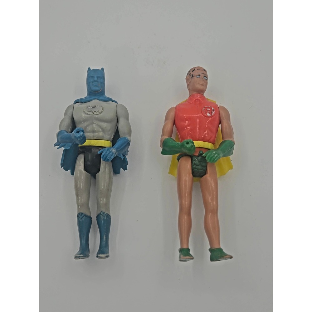 Vintage Batman & Robin Mego Pocket Heroes Comic Action Figures 1979 SEE PICS